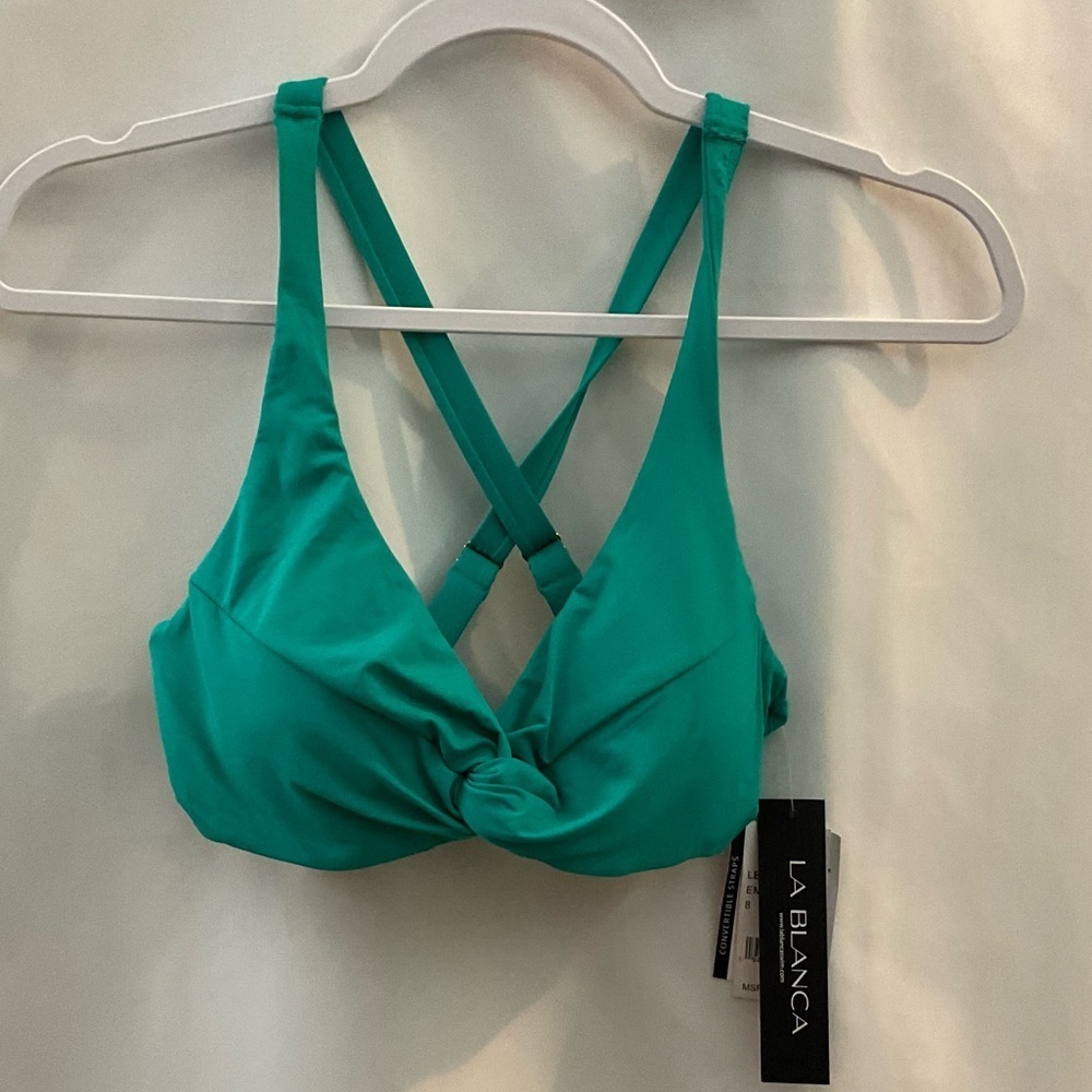 LA Blanca Bikini Swim Top Emerald Green